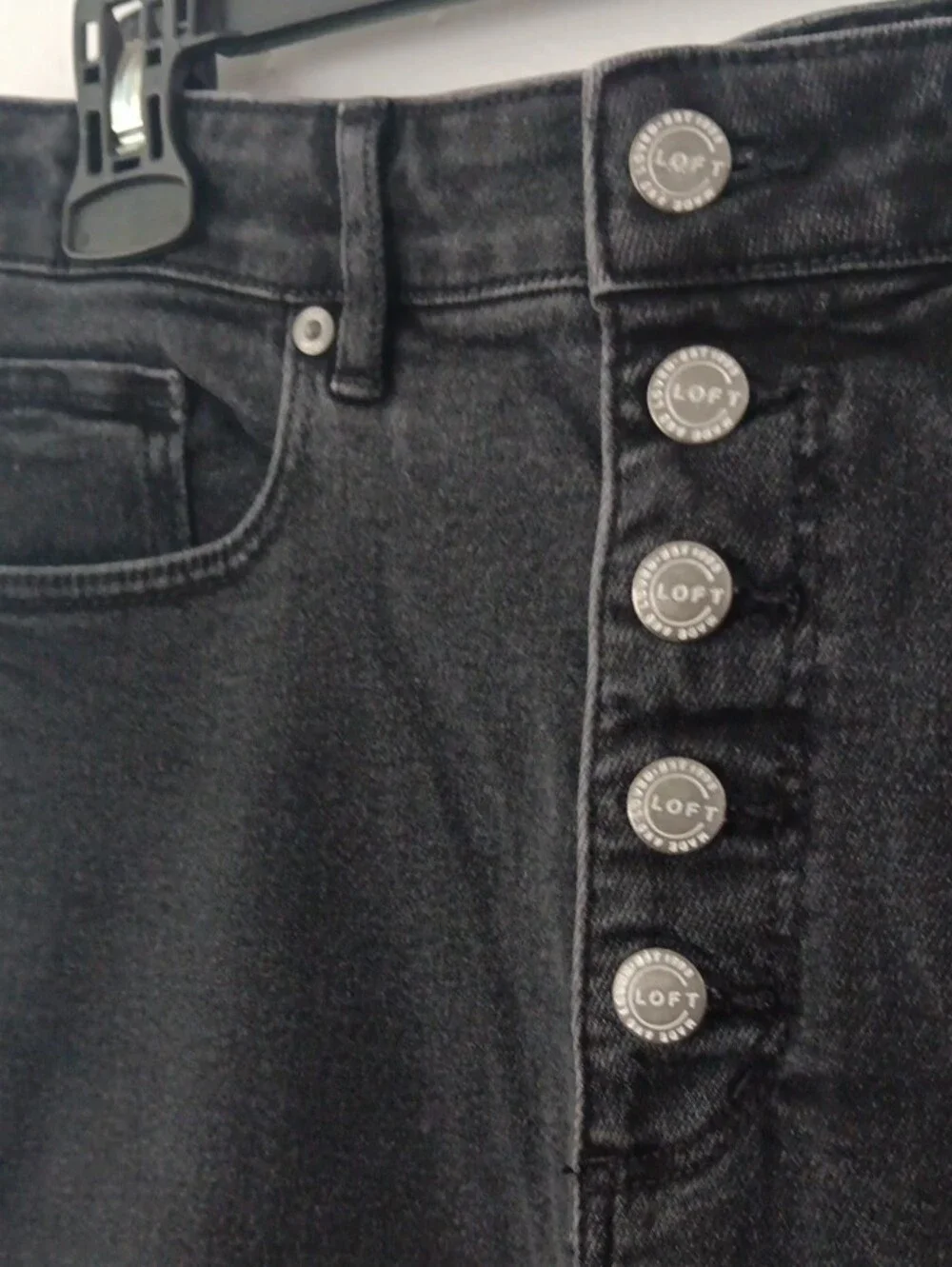 Loft  Curvy High-Rise Button-Fly Skinny Jeans  #3949